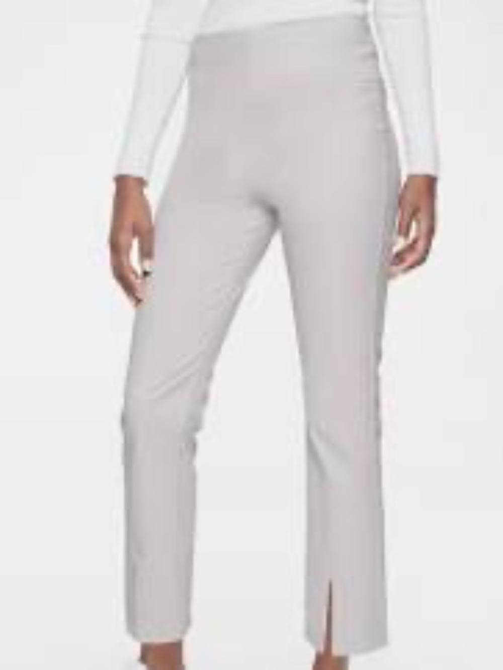Athleta Wander Slim Straight Crop Pants Galactic Grey, Size 14